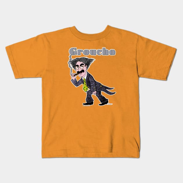 Smokin' Groucho Kids T-Shirt by JEAndersonArt